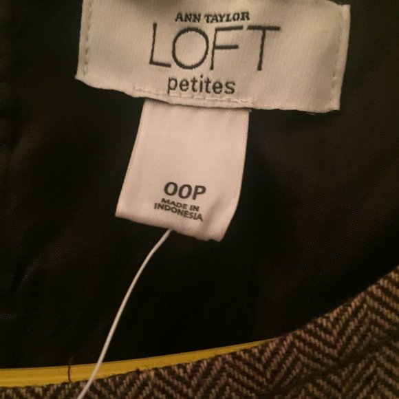 Ann Taylor Loft Petite Tweed Wool Blend Pleated Sleeveless Jumper Dress 00P - Picture 5 of 5